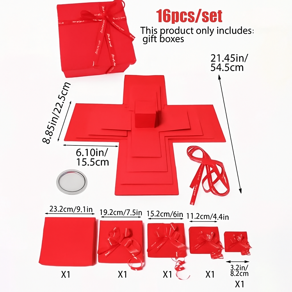 Red & White Striking Explosion Box, 5 Layer (All Chocolate) - Image 3