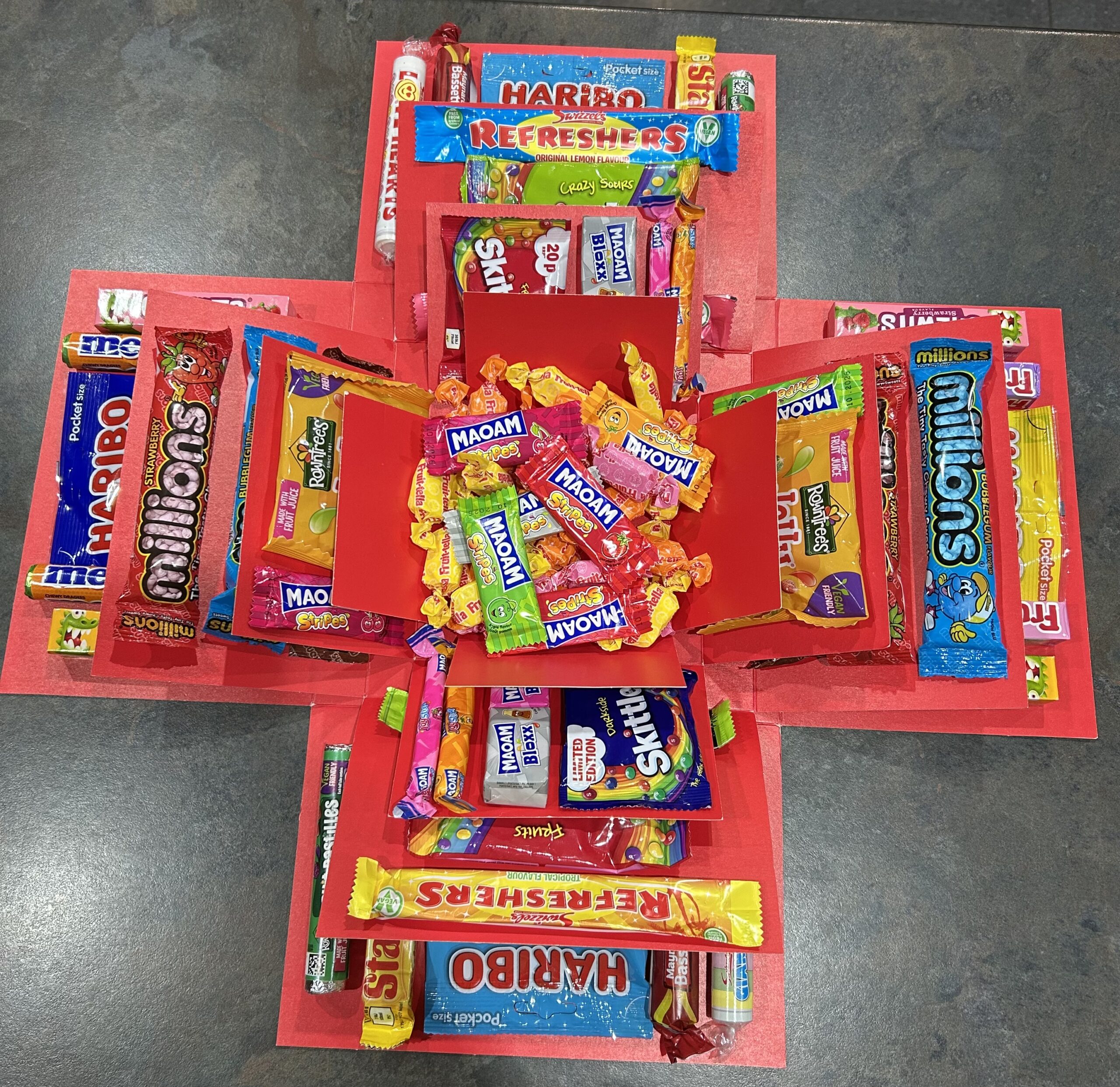 Red Festive Explosion Box 4 Layer (All Sweets) - Image 7