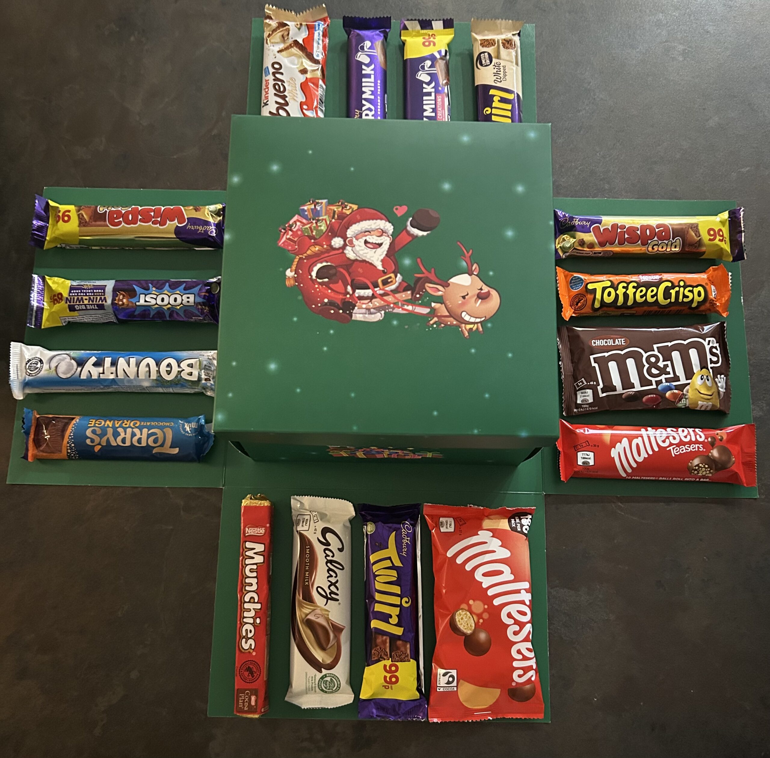 Green Festive Explosion Box, 4 Layer (ALL Chocolate) - Image 3