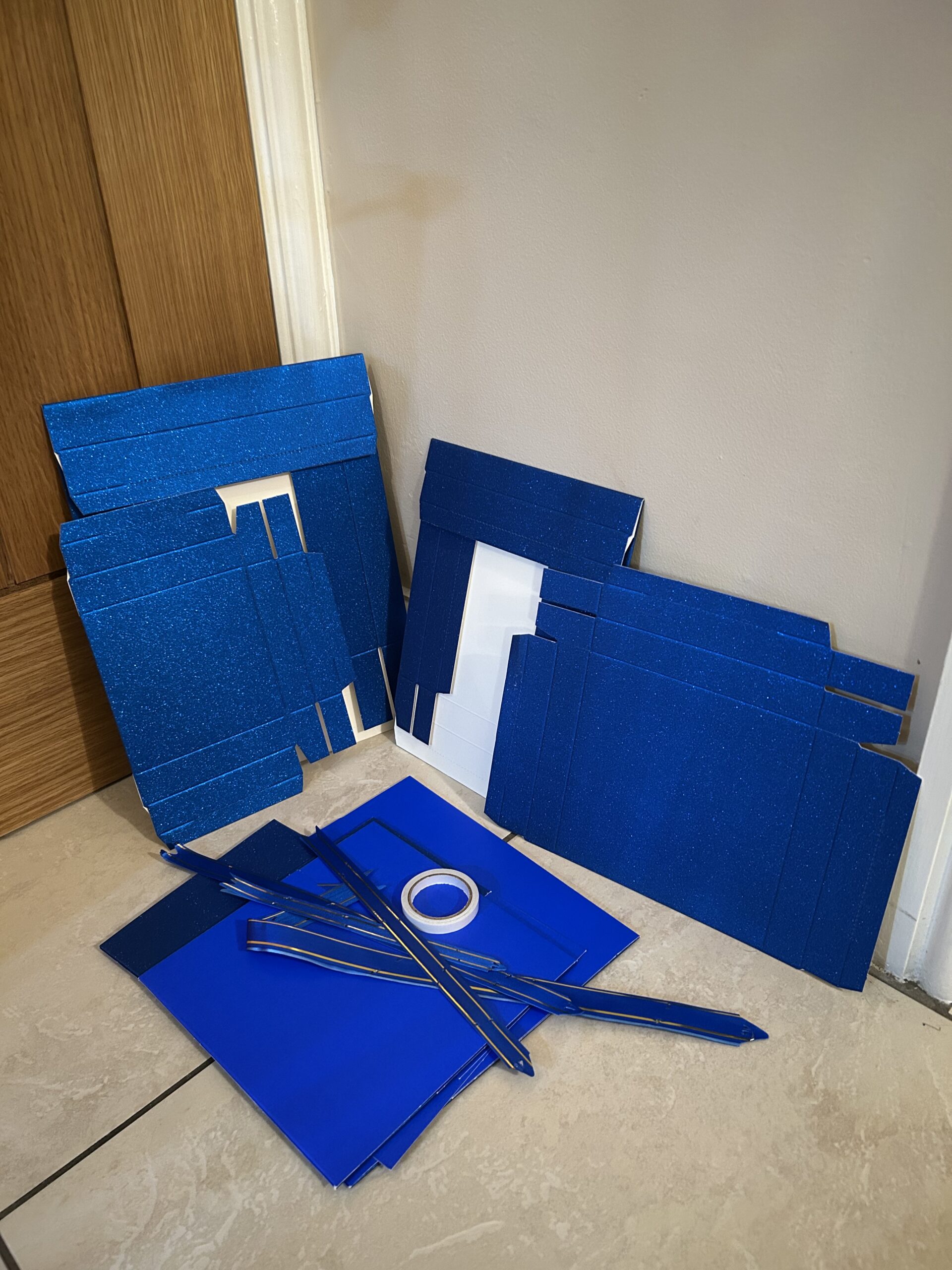 Blue Sparkle DIY Explosion Box - Flat packed