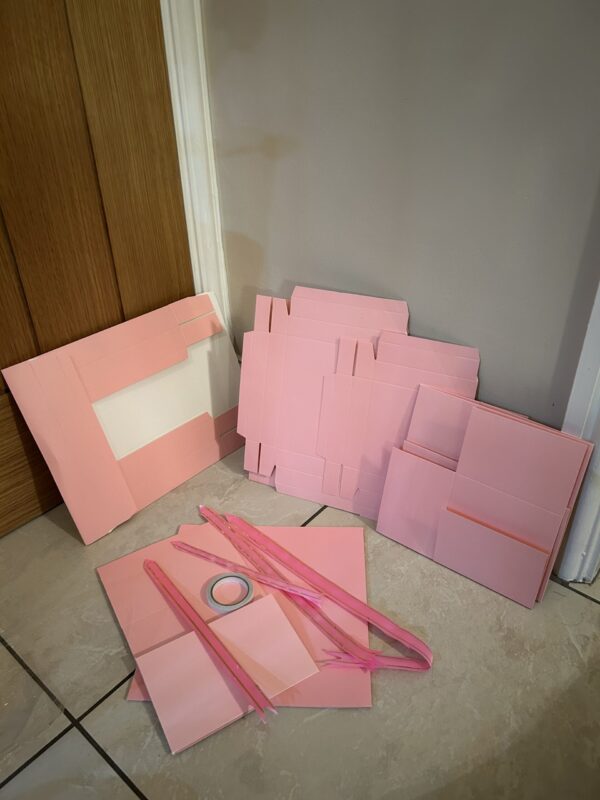 Pink DIY Explosion Box - Flat packed