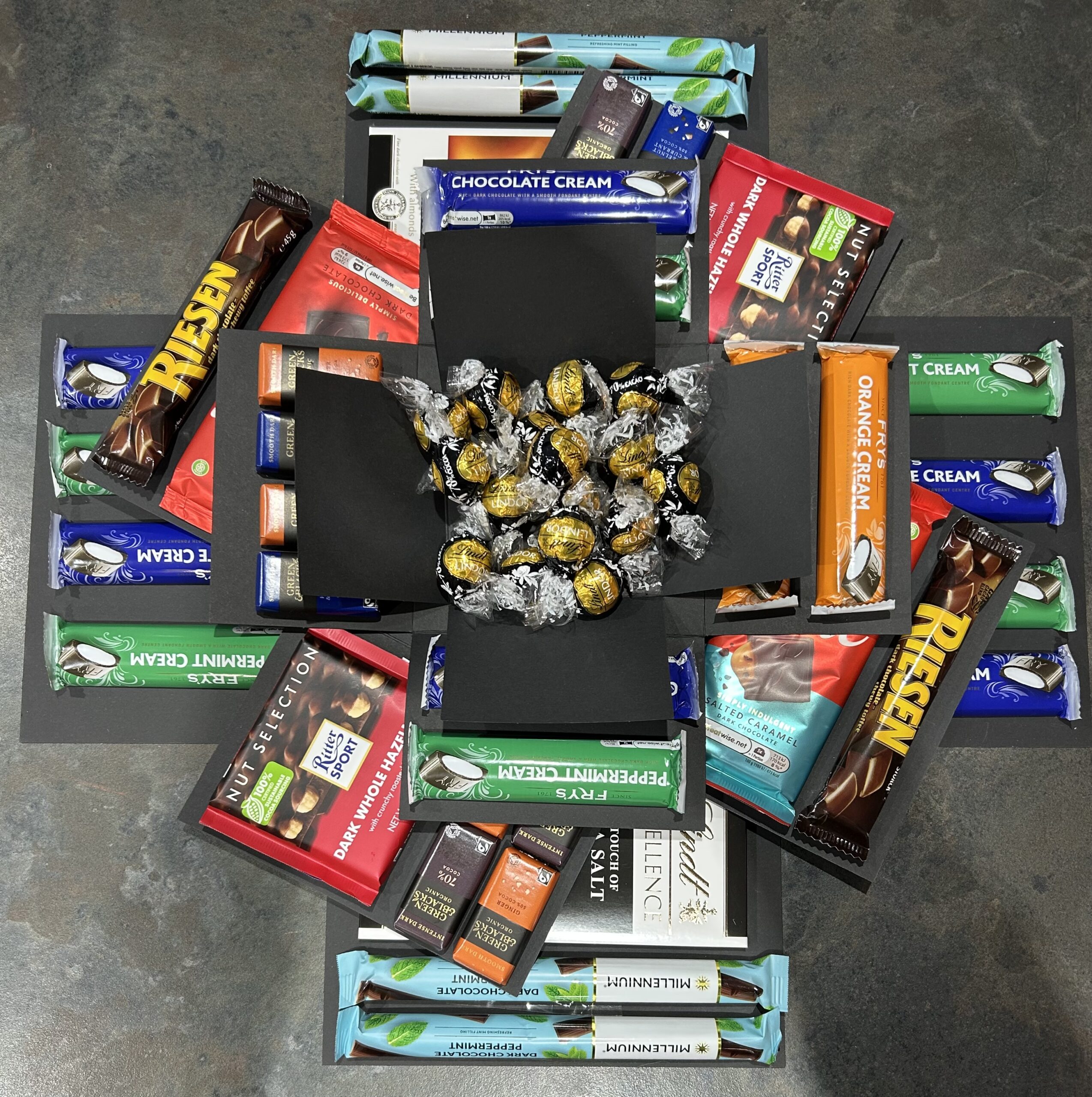 Full Dark Chocolate Black/Gold 4 Layer Explosion Box - Image 2